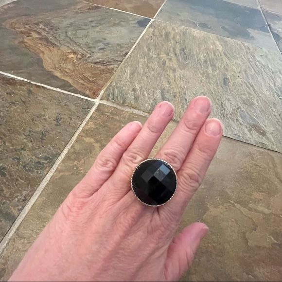 Jewelry - Oversized Silver / Black Statement Ring